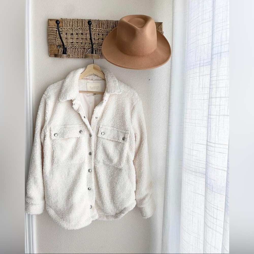 Blanknyc Faux Shearling Shacket Sherpa Jacket Vanilla Shake Size XS